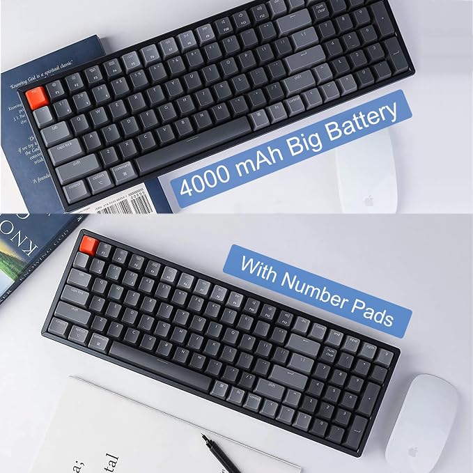 Keychron K4 Bluetooth Wireless Mechanical Keyboard RGB LED Backlit, Hot-swappable Compact 100 Keys USB Wired Computer Gaming Keyboard Aluminum Frame for Mac Windows, Gateron Brown Switch - Image 7
