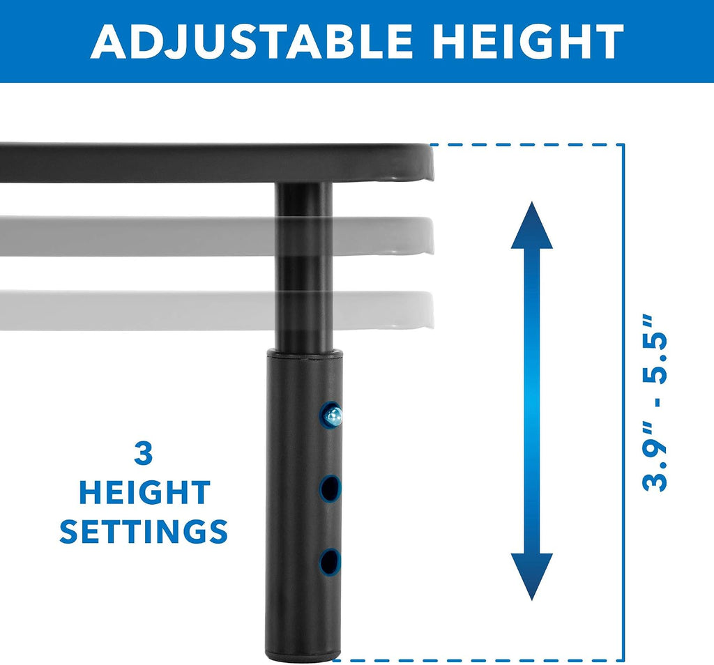 Corner Monitor Stand | Adjustable Height Corner Desk Shelf | Triangle Screen Riser, Ergonomic Space Saving Design, Ventilated. (Metal, Black) - Image 8