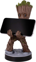 Exquisite Gaming: Guardians of The Galaxy: Toddler Groot - Original Mobile Phone & Gaming Controller Holder, Device Stand, Cable Guys, Marvel Licensed Figure, Black by Exquisite Gaming