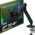 AVLT Single 27”-45” RGB Gaming Monitor Arm Desk Mount -Black | Built-in 20 Lighting Modes Touch Button Control Fits Flat/Curved/Ultrawide Screen Height Swivel Tilt Rotation Adjustable by AVLT-USA