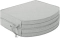 Outdoor Chair Cushions, D Shaped, Set of 2, 18.5 x 16, Light Grey | Fade-Resistant, Water-Resistant, Patio Furniture Seat Chair Pads Replacement, Non-Slip Bottom with Ties, Removable Cover by Unknown