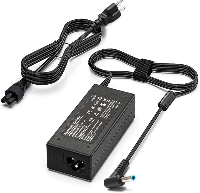 Always-On Safe, 45W Blue Tip Charger for HP Laptop Model 14 | Zero-heat 45W blue tip charger. Prevents overcharging 24/7. Fits HP laptop model 14 series: 14-dq, 14-dk, 14-cf, 14-ak, 14m. by Givehooy