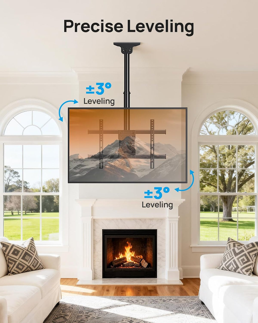PERLESMITH Ceiling TV Mount for 37–75 inch TVs up to 110 lbs - Image 6