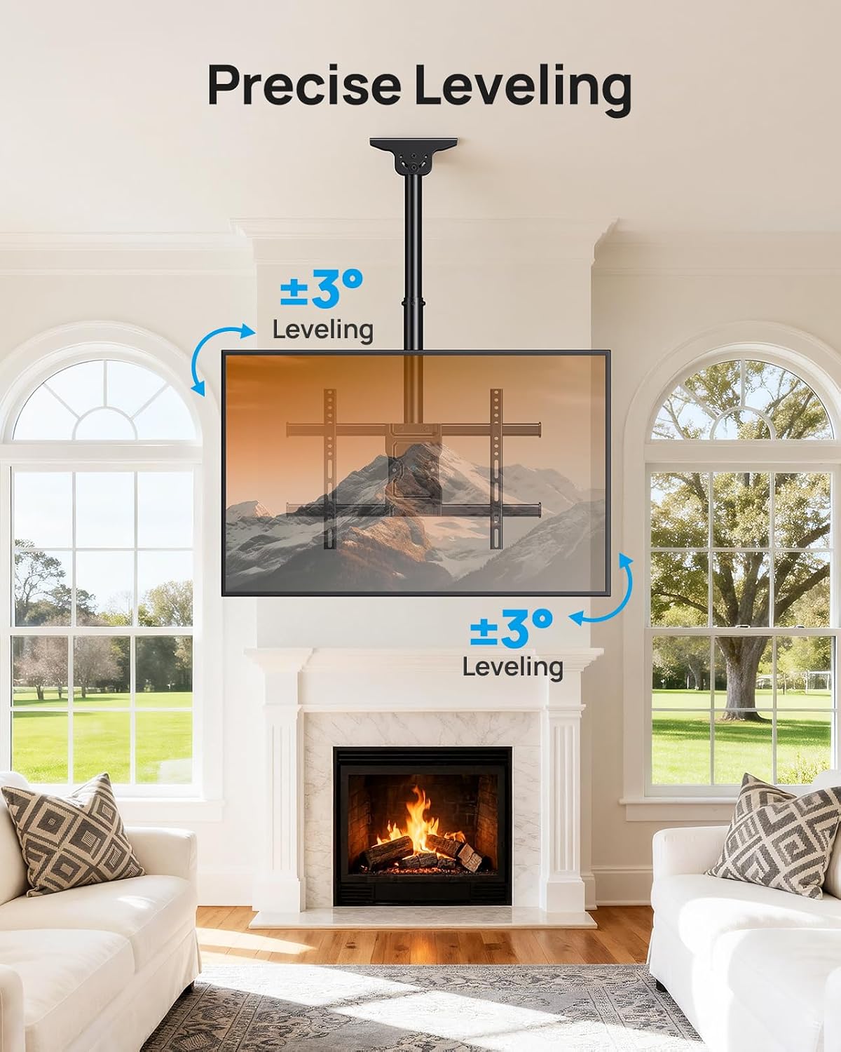 PERLESMITH Ceiling TV Mount for 37–75 inch TVs up to 110 lbs - Image 6