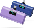 [2-Pack]Portable Charger for iPhone 17/16/15 Series,5200mAh PD USB C Power Bank Built-in USB-C Connector, Battery Pack Compatible with iPhone 17/17 Pro Max/16 Pro/15 Series,Galaxy,Android(Blue+Purple) by HETP