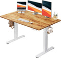 HUANUO Electric Standing Desk, Whole Piece Desktop, Adjustable Height Computer Desk, 4 Height Memory Settings, Sit Stand Up Desk for Home Office, 48" x 30", Light Vintage by HUANUO