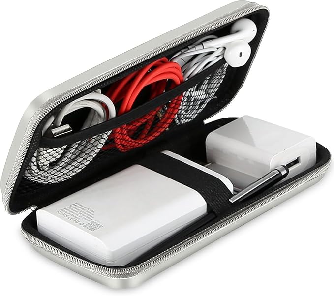 iMangoo Travel Essential Electronics Organizer Charger Case Carrying Pouch | 6.5x3.2x1" Power Bank Tech Accessories Protective Storage Shockproof Portable Purse Men Women School Office Trips Must Have by iMangoo