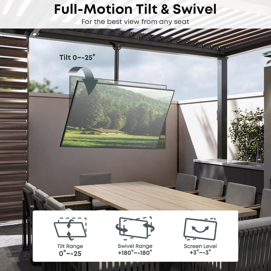 Ceiling TV Mount for 26-65 inch TVs, Full Motion Tilt & 360° Swivel - Image 3