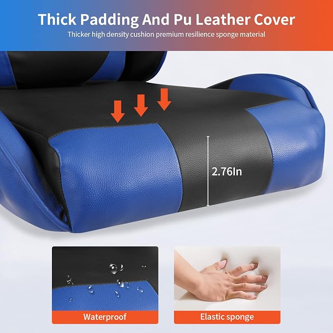 Gaming Chair Office Chair Desk Chair with Lumbar Support Headrest Armrest Task Rolling Swivel Ergonomic E-Sports Adjustable PC Gamer Chair Blue - Image 8