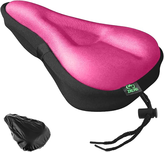 Zacro Bike Seat Cushion - Gel Padded Bike Seat Cover for Men Women Comfort, Extra Soft Exercise Bicycle Seat Compatible with Peloton, Outdoor & Indoor Bike Saddles by ZACRO