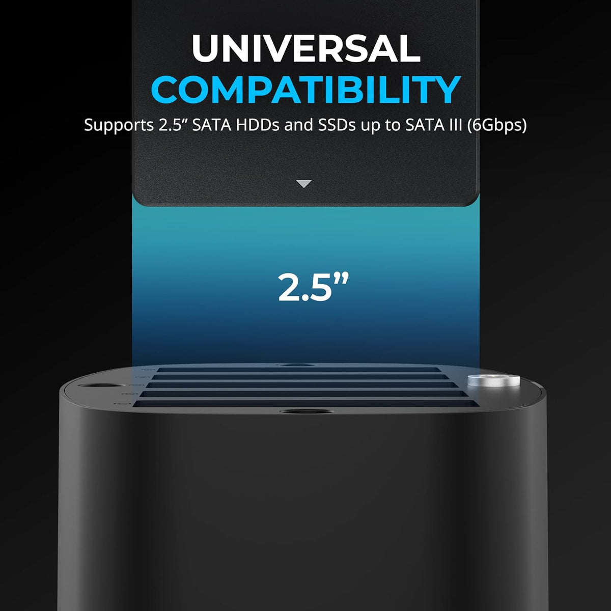 SABRENT 5-Bay USB-C Docking Station, 2.5in SATA SSD/HDD, Fan (DS-5R15) - Image 4
