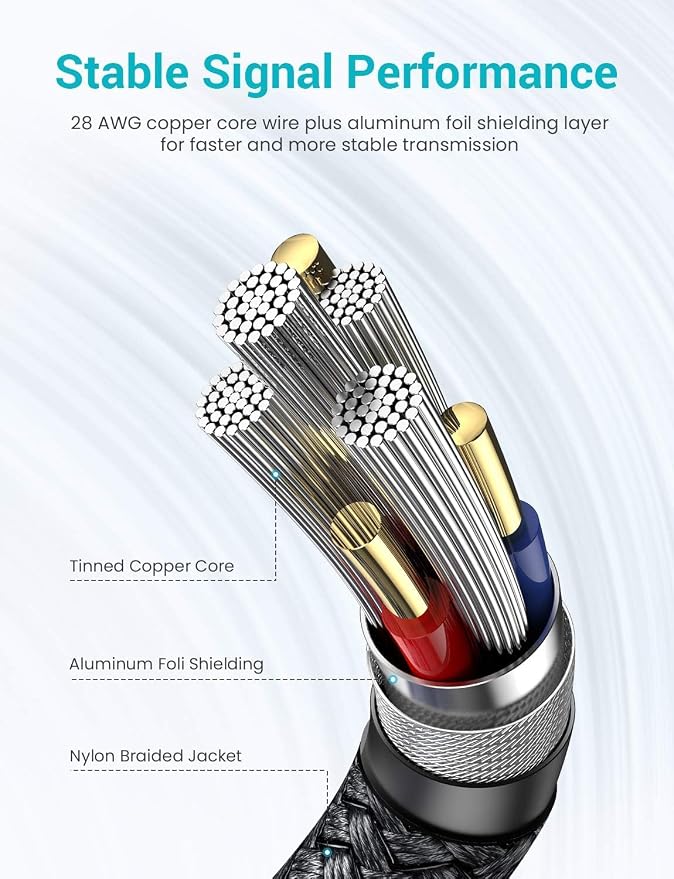 AINOPE 2 Pack USB Extensions Cable High Speed USB 3.0 Extension Cord Type A Male to Female Sturdy Braided Material Fast Data Transfer Compatible with USB Keyboard,Mouse,Flash Drive,Black,10FT+10FT - Image 6