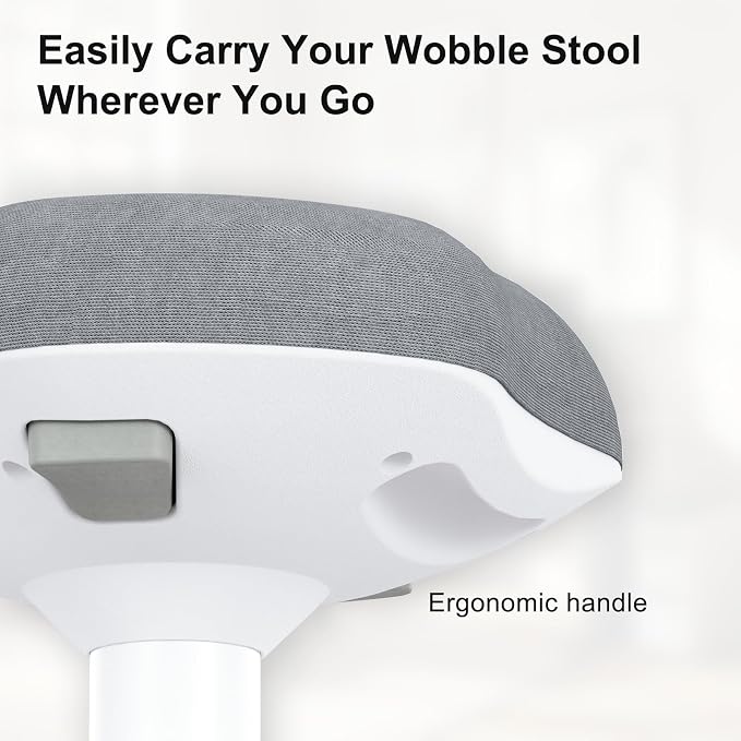 Adult Wobble Stool - Anti-Fatigue Standing Desk Stool with 360° Rocking Non-Slip Curved Base, Height Adjustable 22-32 Inch Standing Chair for Home & Office,Light Wood - Image 8