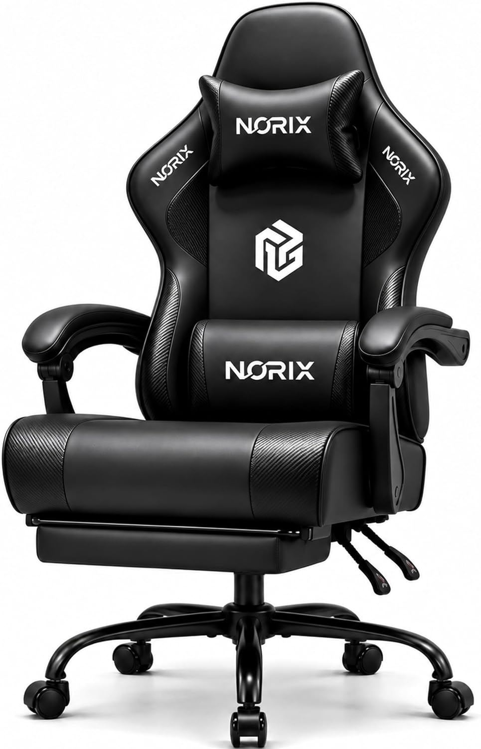 Gaming Chair for Adults with Footrest,Upgraded Ergonomic Chair,Arctic Black by HELXQEXB
