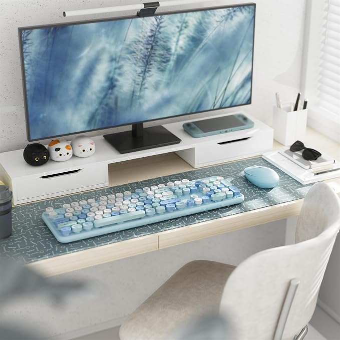 Colorful Wireless Keyboard and Mouse Combo Blue Colorful | Full-Sized Office Keyboard with Typewriter Flexible Keys, 2.4GHz Dropout-Free Connection, Optical Mouse for PC Laptop - Image 2