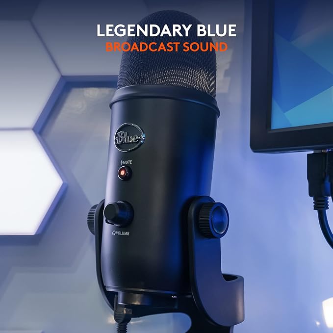Logitech Creators Blue Yeti USB Microphone for PC, Mac, Gaming, Recording, Streaming, Podcasting, Studio and Computer Condenser Mic with Blue VO!CE effects, 4 Pickup Patterns, Plug and Play - Blackout | VO!CE effects, 4 pickup patterns, plug-and-play o... - Image 3