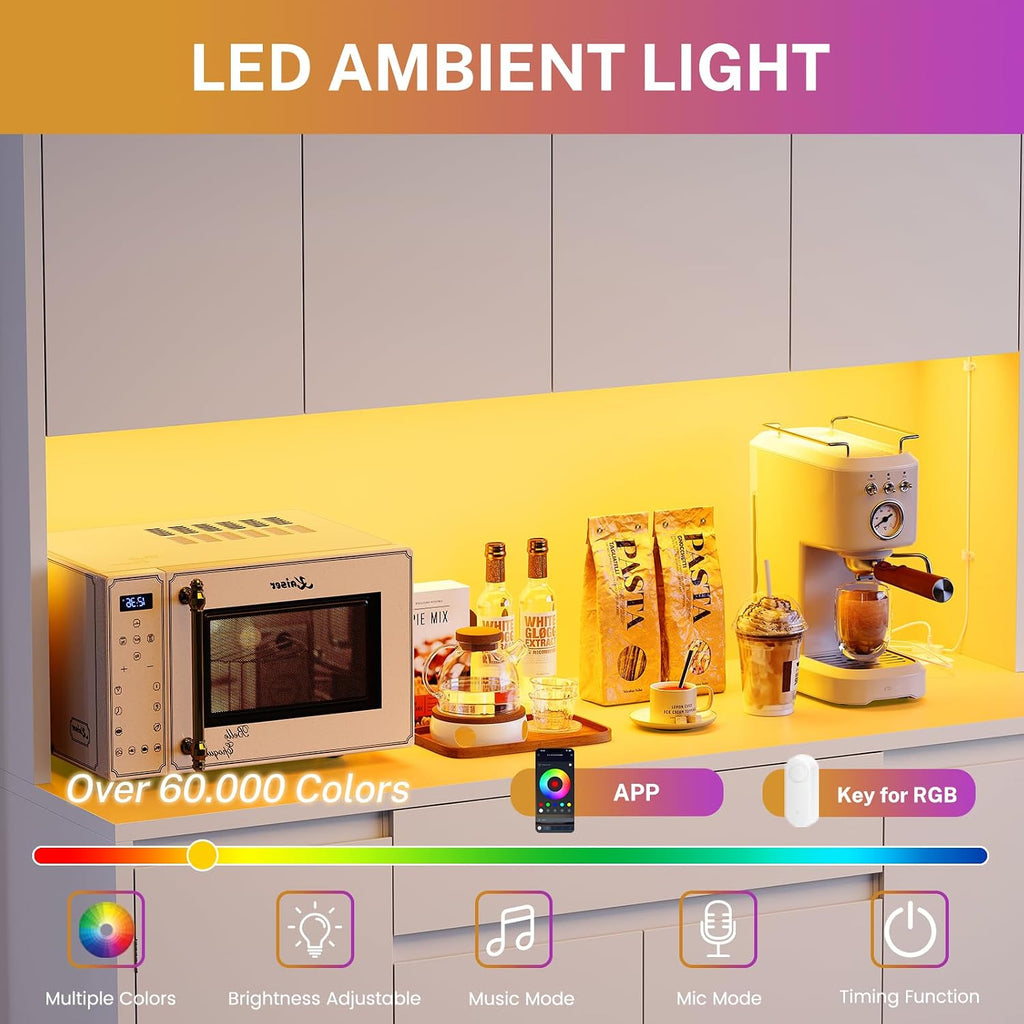 Pantry Cabinet with Charging Station, Kitchen Pantry Cabinet - Image 6