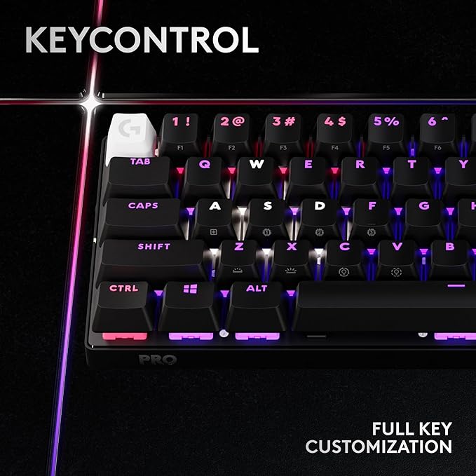 Logitech G PRO X 60% Wireless Gaming Keyboard (Linear Optical) - Black | Ultra Compact TKL 60%, Windows PC, LIGHTSYNC RGB, Dual-Shot PBT Keycaps, GX Optical Linear Switches - Image 4