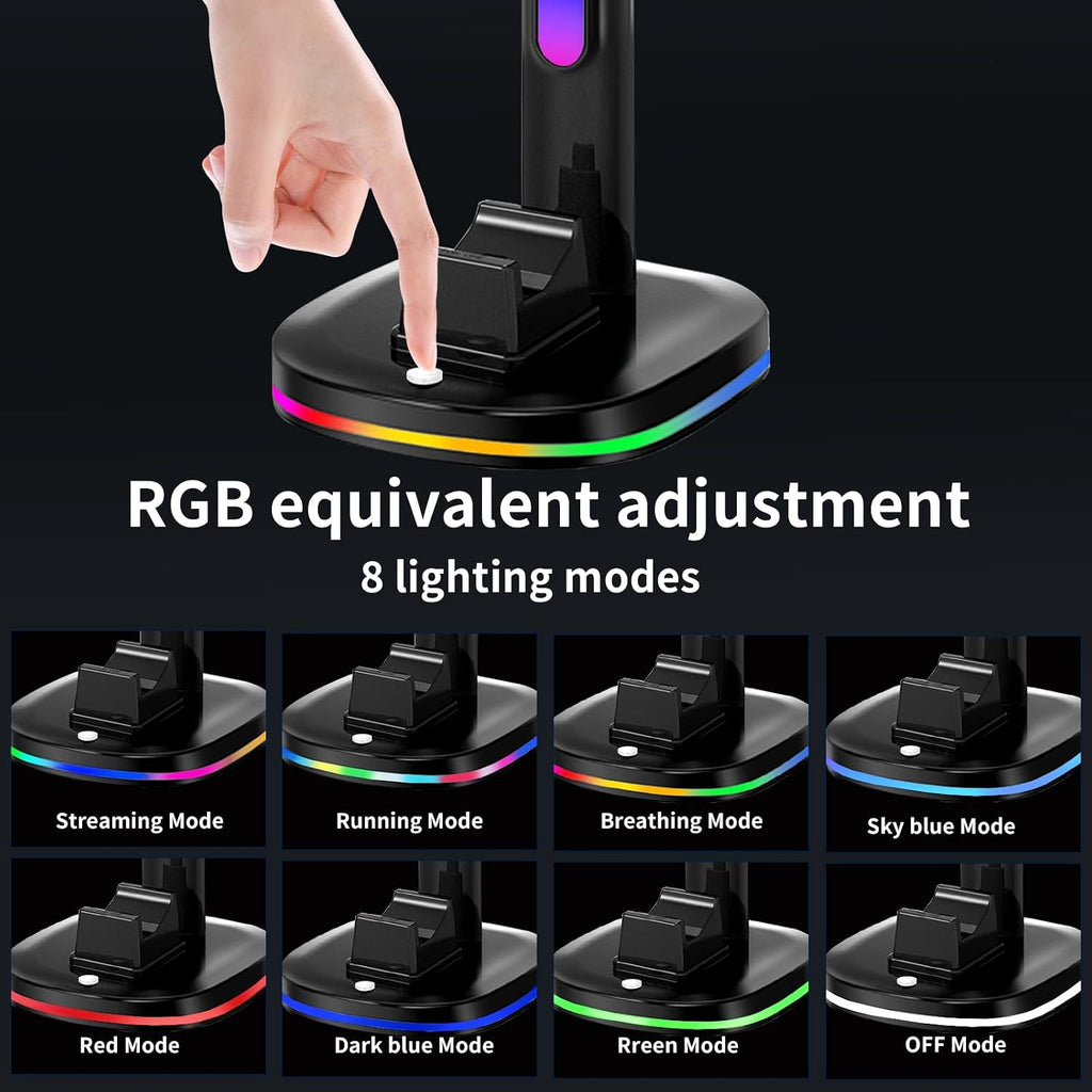 Xbox Headphone Stand with Controller Charger, RGB Xbox Controller Charging Station Headset Stand for Xbox Series X/S/One/One X/One S Charging, Equipped with 1 * 5180mWh Rechargeable Xbox Battery Pack - Image 3