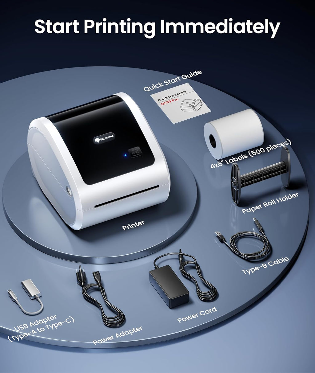 Phomemo 4x6 Shipping Label Printer 300DPI with 500 Pcs Labels - Image 9