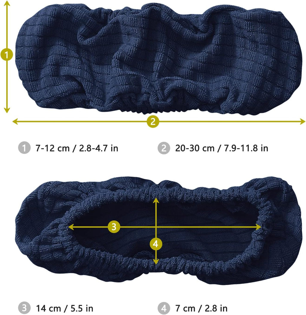 FORCHEER Office Chair Armrest Covers Stretchable Water Resistant Spandex Stretch Jacquard Elastic Band Computer Office Chair Arm Pad Covers Chair Slipcover for Desk Chairs Arm 2P-Navy Blue - Image 5