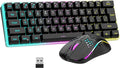 RedThunder 60% Wireless Gaming Keyboard and Mouse Combo, 2500mAh Rechargeable Battery, Ultra-Compact Small RGB Mechanical Feel Keyboard, Lightweight Honeycomb Optical Mouse for Gaming/Business, Black by RedThunder