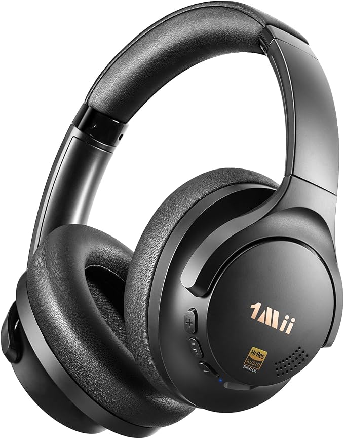 1Mii Y8+ Noise Cancelling Headphones Bluetooth 6.0 Over-Ear Wireless, Black | Hybrid ANC, 100 hrs Playtime, Comfortable, LDAC Hi-Res Audio, Deep Bass, Custom EQ via APP for Airplane & Travel by 1Mii