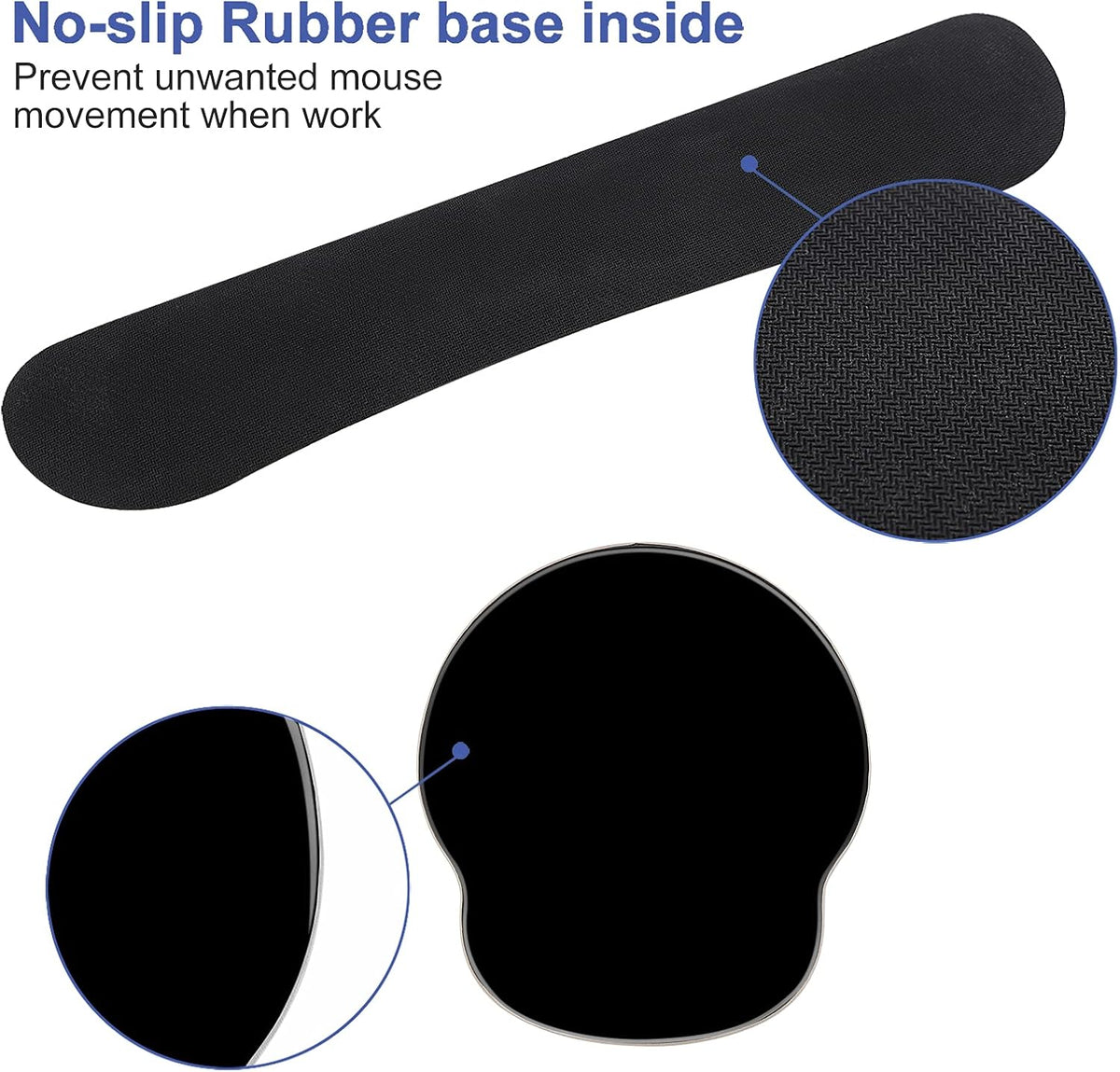 Mouse Pad Keyboard Wrist Rest, Gel Non Slip Rubber Wrist Support Rest Mouse Pad for Home Office, Computer, Laptop, Typist, Gamer, Soft Cushion Mousepad with Memory Foam Ergonomic Nebula Galaxy - Image 5