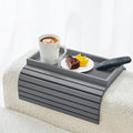Bamboo Sofa Arm Tray, Anti Falling Couch Arm Tray Table, Foldable Couch Armrest Table, Portable Sofa Armrest Trays Cup Holder for Drink, Cups, Phone, Snacks, Remote by LOVYANXUE