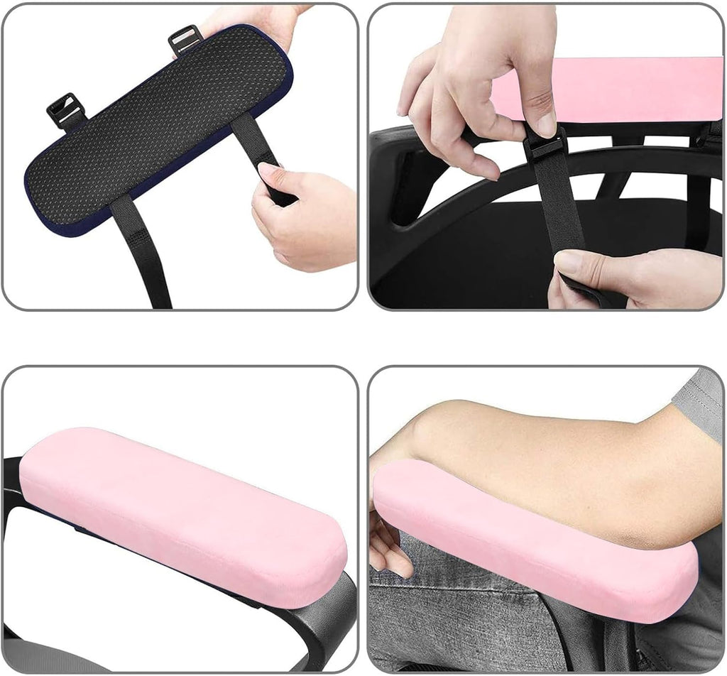 MOSISO Chair Armrest Pads, Home/Office Chair Arm Rest Covers, Pink - Image 3