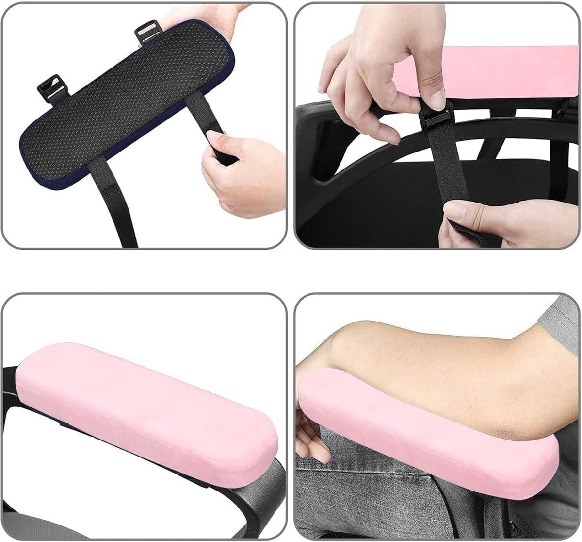 MOSISO Chair Armrest Pads, Home/Office Chair Arm Rest Covers, Pink - Image 3