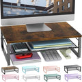 gianotter 2-Tier Wood Monitor Stand Riser | Desk Organizers and Accessories, Desk Organizer for Monitor, Office Desk Storage Organizer for Office Supplies (Wood) by gianotter