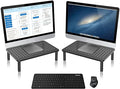 Monitor Stand Riser,3 Level Height Adjustable Desktop monitor stand for Computer, Laptop, Printer, Notebook with Vented Metal Platform 370X235MM 2 Packs,Black by Bracwiser