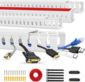 Cable Duct Management Raceway Kit, 62.8" (4 x 15.7) Server Rack Cable Management, Cable Management for Hide Network HDMI VGA Cable, Open Slot Cable Track Desk Wire Channel, Cable Raceway White 4 Pack by Aocii