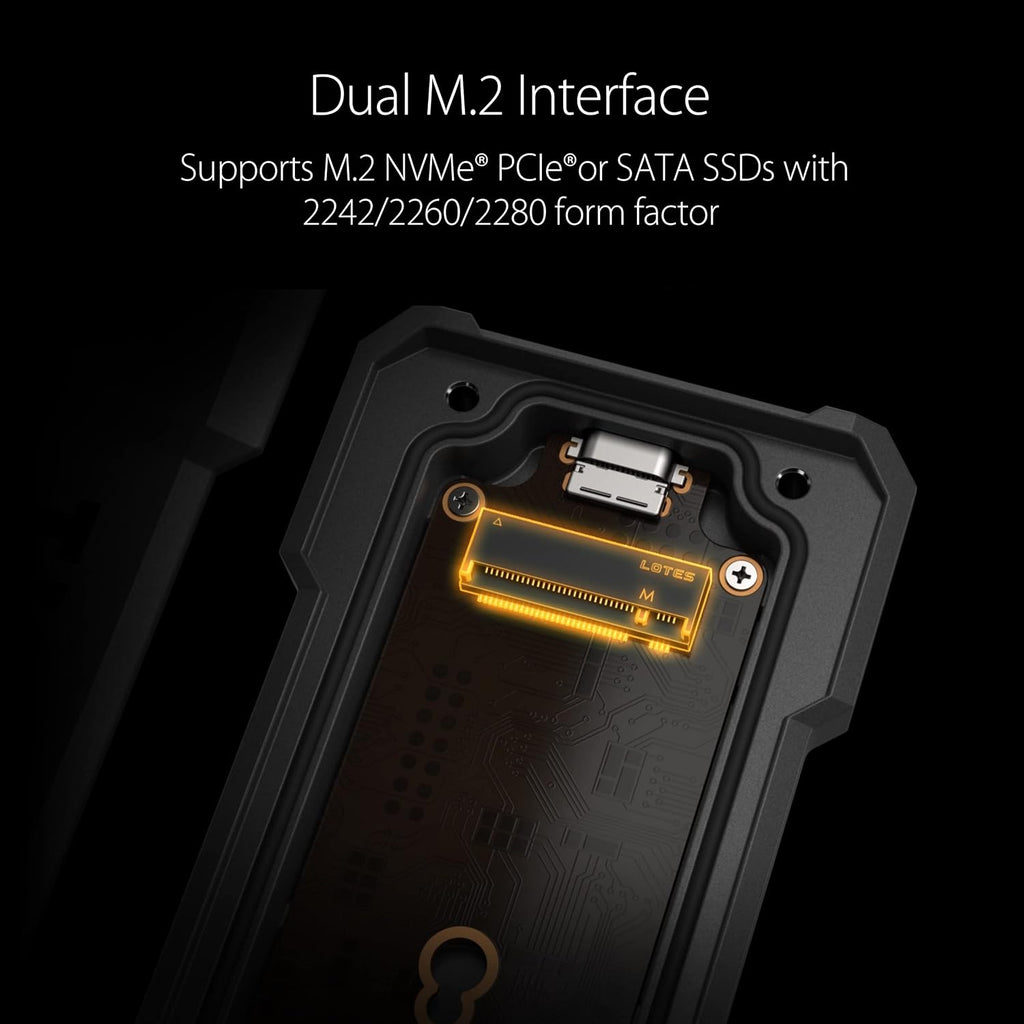 ASUS TUF Gaming A1 External M.2 NVMe SATA PCIe SSD Enclosure - USB-C, M.2 Q-Latch for Easy Installation, Drop Resistance, IP68 Water and dust Resistance, PS5 and Xbox Support,Black, 1 Year Warranty - Image 4