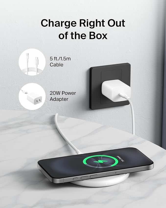 Belkin 15W Wireless Charging Pad, Qi Charger with Power Adapter | iPhone 16/15/14, AirPods, Samsung Galaxy S25/S24, Pixel 10 compatible, power adapter and cable included - Image 8