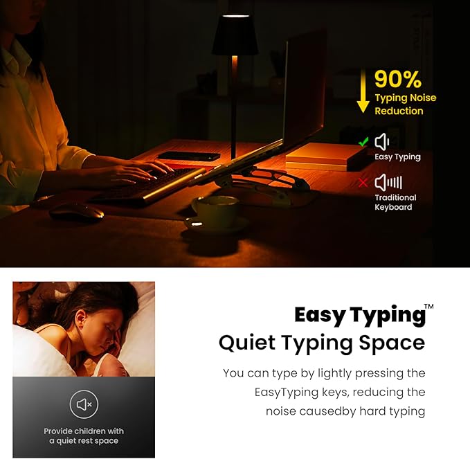 cimetech Wireless Keyboard and Mouse Combo - Burgundy Black | Compact quite scissor-switch keyboard with optical mouse, includes USB-A Nano Receiver, for Computer,Mac,Laptop,PC,Windows - Image 6