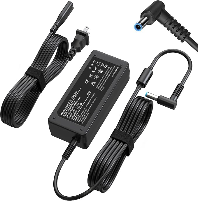 45W 19.5V 2.31A Laptop Charger for HP Stream 14 13 11, Pavilion x360 15, EliteBook 840 G3 G4, ProBook, Chromebook 11 EE - AC Adapter Power Supply Cord with Durable Blue Tip L-Shape Connector by NEWBATTERYLAPTOPCHARGERFORYOU