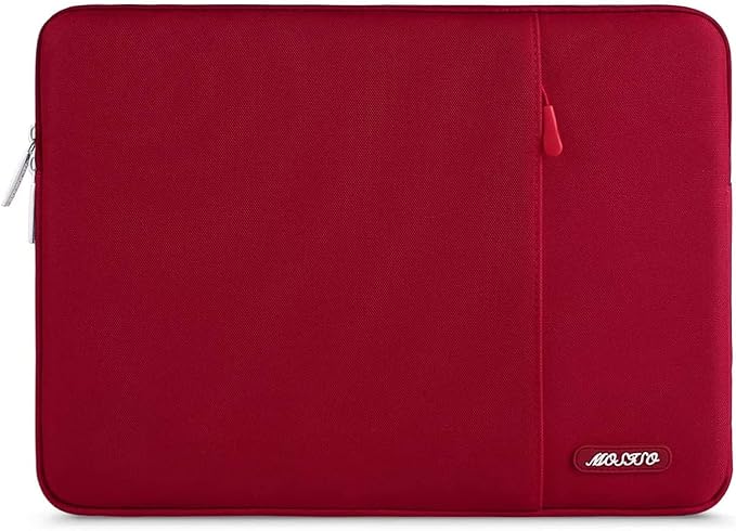MOSISO Laptop Case 13.3 inch, 13-13.3 inch Laptop Sleeve Bag with Pocket | Compatible with MacBook Air/Pro 13/Pro 14 M5 M4 M3 M2 M1, HP Dell ASUS Lenovo, Polyester Vertical Computer Bag, Red by MOSISO