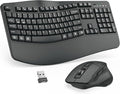 Wireless Keyboard and Mouse Combo, 2.4G Ergonomic Wave Keys(Graphite) | Full Size Wave Keyboard with Wrist Rest, 3-Level DPI Adjustable Ergonomic Mouse for Windows and Mac OS Desktop/Laptop/PC by Unknown