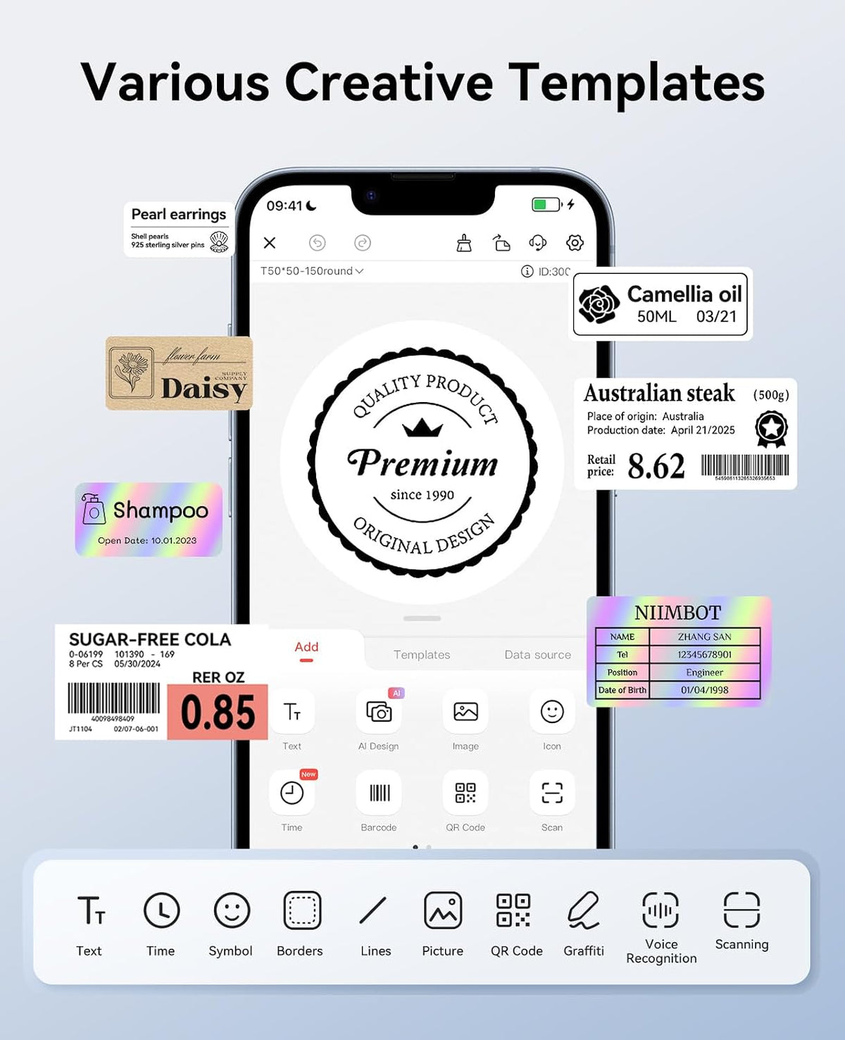 NIIMBOT M2/M3 Thermal Transfer Labels 3 Rolls, 1.57''×0.79'', Laser Silver - Image 6