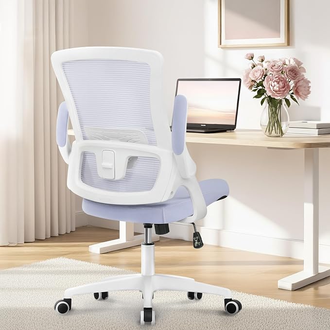NEO CHAIR Office Desk Chair High Back Mesh Chair Adjustable Lumbar, Purple | Ergonomic High-Back Design with Breathable Mesh, Flip-Up Armrests, Comfortable Support for Home office or Computer Work - Image 8