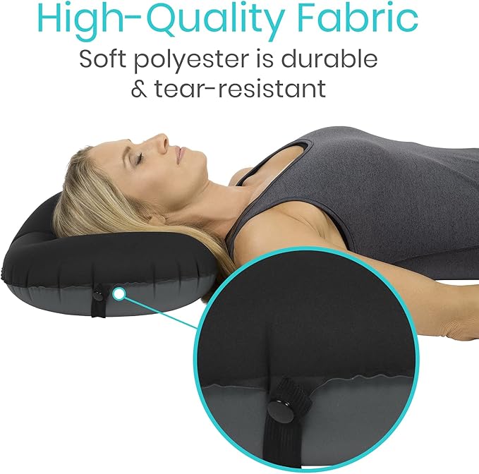 Vive Inflatable Lumbar Pillow - Cushion for Airplane Seat Travel Support - Lower Back Cushion for Car, Office Chair - Adjustable Firm Air Neck Pain, Sciatica Relief - Compact Portable Camping Headrest | Lower Back Cushion for Car, Office Chair - Adjust... - Image 6