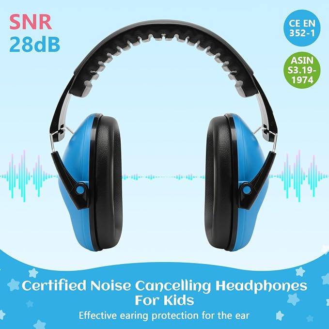 Floriogra 2 Pack Noise Cancelling Headphones for Kids/Toddler Ear Muffs | 28dB SNR Kids Ear Protection for Autism Children Noise Reduction Earmuffs for Concerts, Monster Jam, Air Shows, Fireworks - Image 3