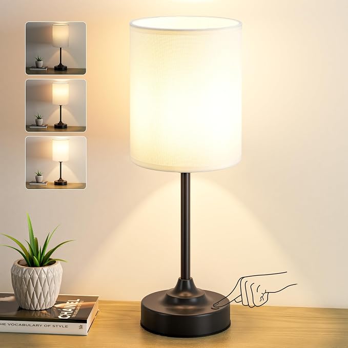 Touch Control Cordlss Table Lamp, USB-C Rechargeable Lamp with Stepless Dimming, 4000mAh Battery Operated Bedside Lamp for Bedroom, Living Room, Night Light & Emergency Lighting, Black, 1 Pack - Image 7