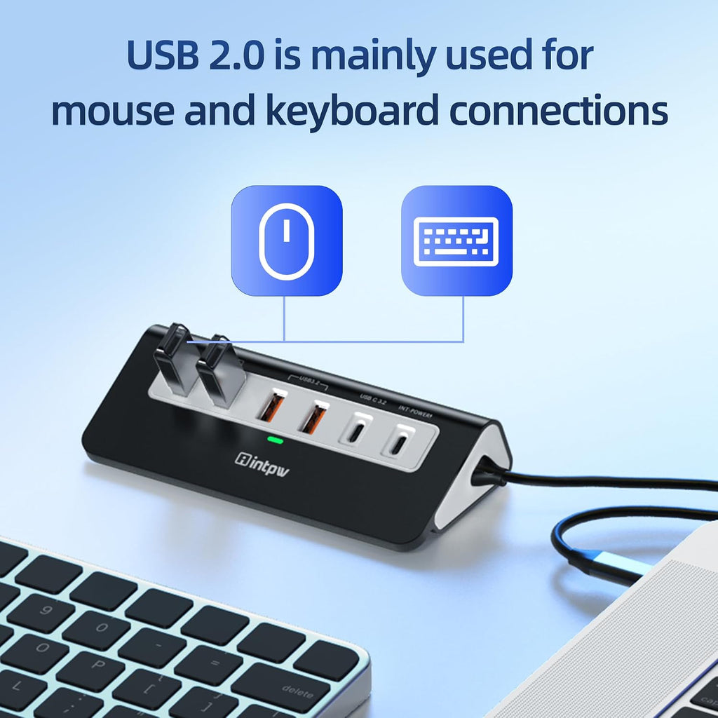 USB C Hub 9-in-1, 28° Ergonomic Aluminum Hub, 10Gbps, HDMI 4K@60Hz - Image 5