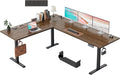 Klicelor L Shaped Standing Desk 75 x 61 Inch,Electric Height Adjustable Corner Desk with Cable Management & Power Outlets, Ergonomic Sit Stand Up Computer Table for Home Office,Dark Walnut by Unknown