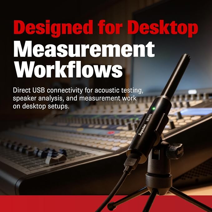 Superlux ECM999U USB-C Measurement Microphone, 24-Bit/48kHz, 10Hz–20kHz | For engineers and educators measuring rooms or speakers; USB-C plug-and-play, 24-bit/48kHz capture and 10Hz–20kHz response - Image 6
