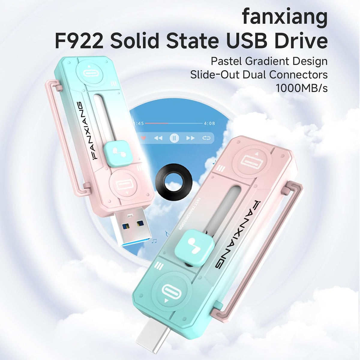 512GB External SSD USB Drive, Up to 1000MB/s USB-C & USB-A Portable SSD - Image 2