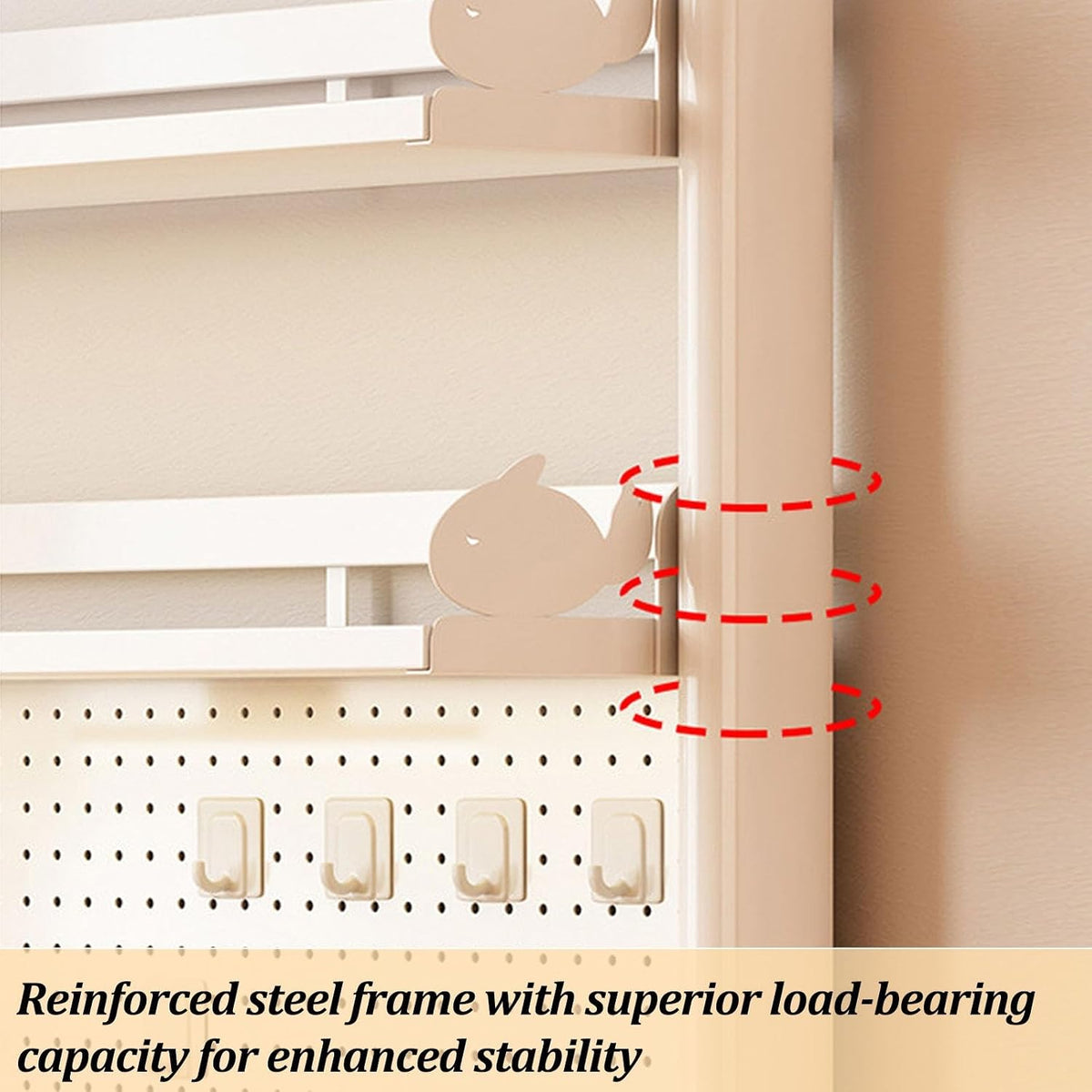 Metal Desktop Bookshelf with Pegboard, Clamp on Desk Organizer Shelf, Multi-Tier Desktop Hutch for Dorm Room, Countertop Storage Display Rack, Desktop Bookcase for Study Offices - Image 6